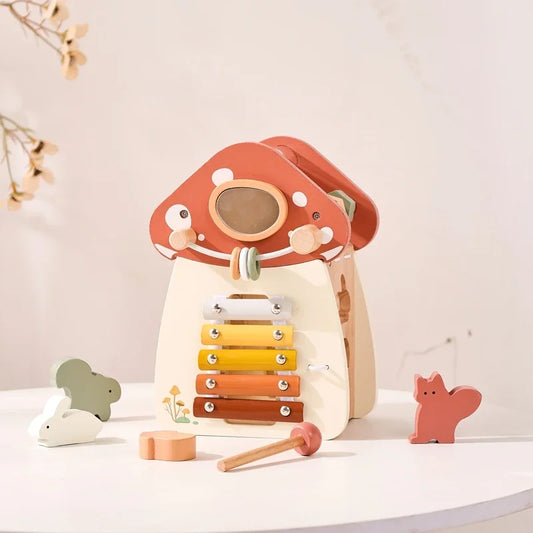 Wooden Mushroom House Activity Toy