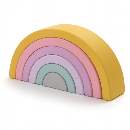 Silicone Rainbow & Peg Doll Set