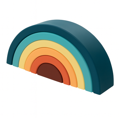 Silicone Rainbow & Peg Doll Set