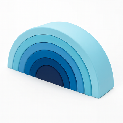 Silicone Rainbow & Peg Doll Set