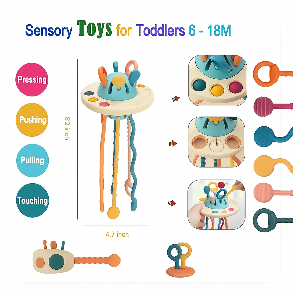 UFO Silicone Pull & String Activity Toy