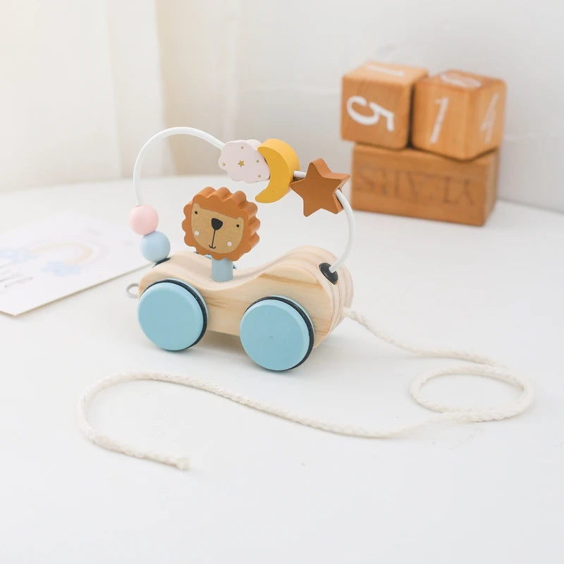 Lion & Stars Pull Car Toy