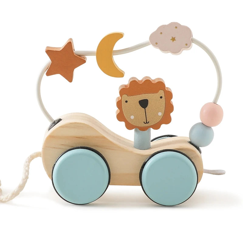 Lion & Stars Pull Car Toy