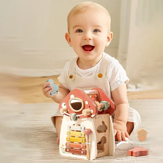 Wooden Mushroom House Activity Toy