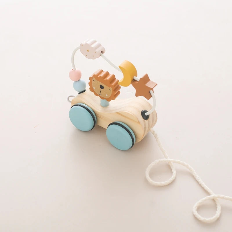 Lion & Stars Pull Car Toy