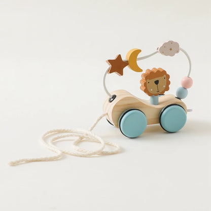 Lion & Stars Pull Car Toy