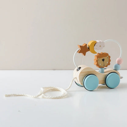 Lion & Stars Pull Car Toy