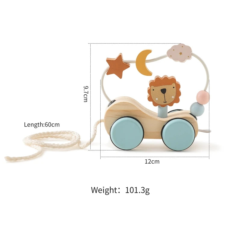 Lion & Stars Pull Car Toy